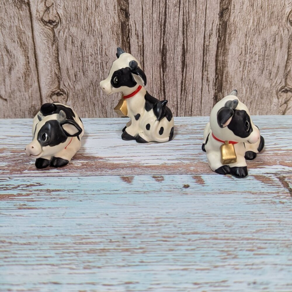 Rare Vintage 1950-1960s NORCREST Japan A624 Cow Figurines Set of 3 - Picture 5 of 8